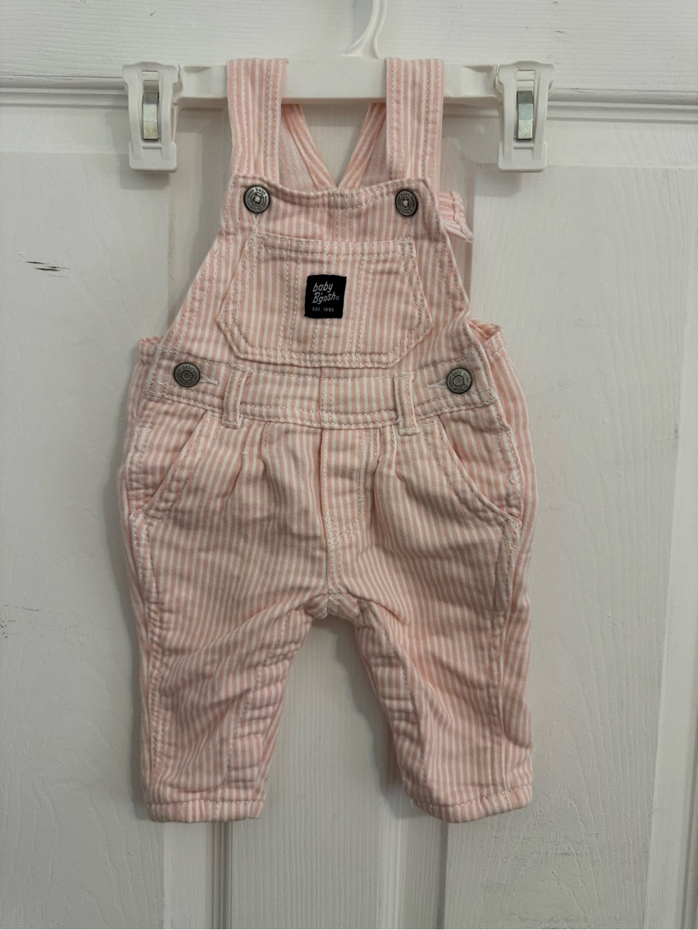 Baby B’gosh Light Pink Striped Baby Overalls 3M